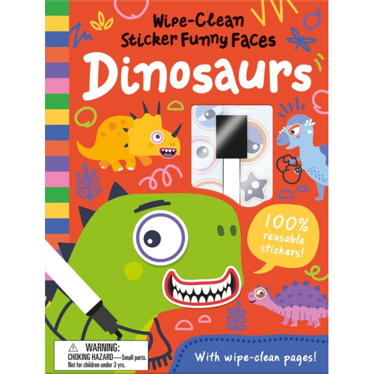 Wipe-Clean Sticker Funny Faces Dinosaurs