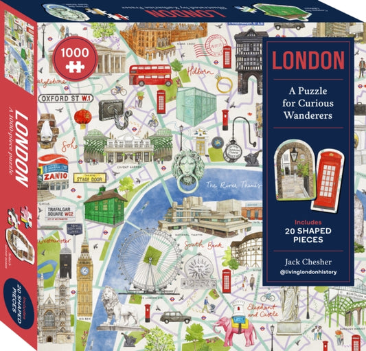 London: A Puzzle for Curious Wanderers : 1000-piece puzzle with 20 shaped pieces, from Sunday Times bestselling author Jack Chesher @livinglondonhistory-9780711296275