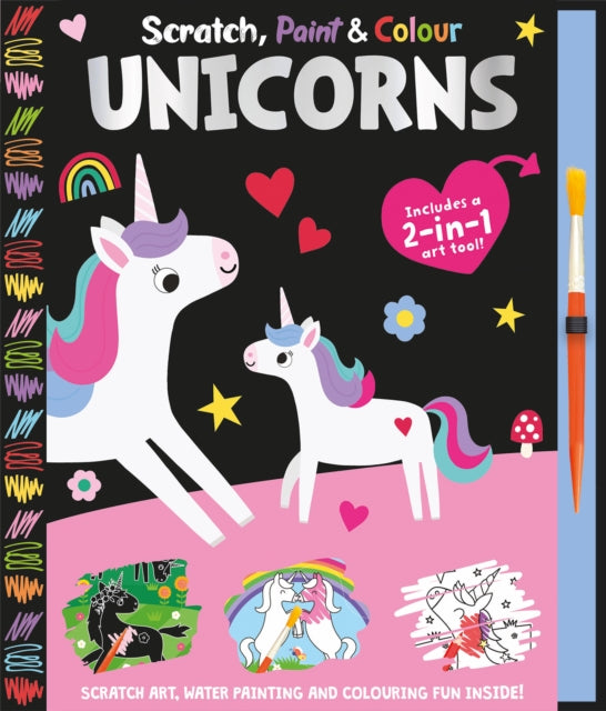 Scratch, Paint & Colour Unicorns-9781835551400