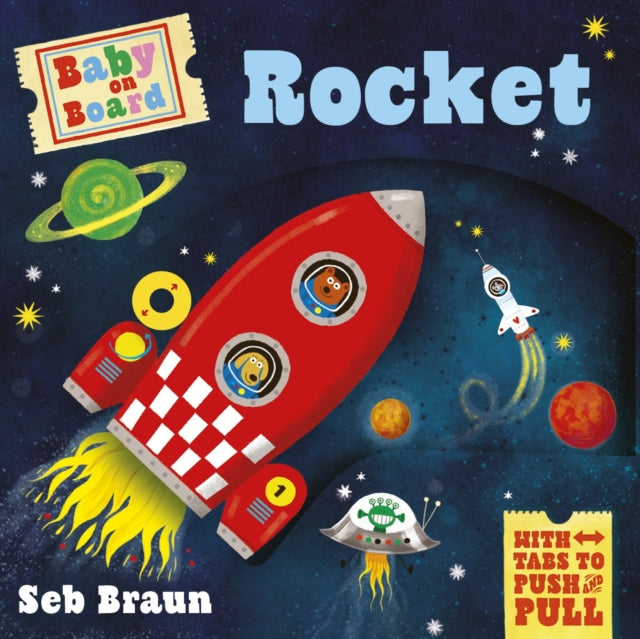 Baby on Board: Rocket : A Push, Pull, Slide Tab Book-9781835872260