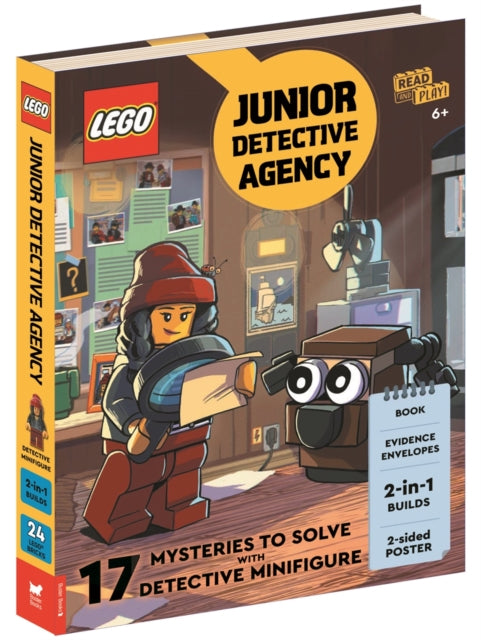 LEGO®  Books: Junior Detective Agency (with detective minifigure, dog mini-build, 2-sided poster, play scene, evidence envelopes and LEGO elements)-9781837250134